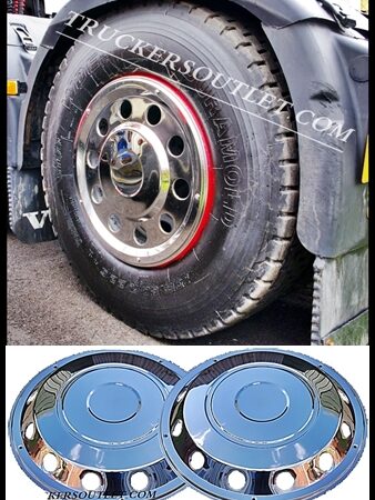 FRONT & REAR SET TRUCK WHEEL TRIMS STAINLESS STEEL 22.5”