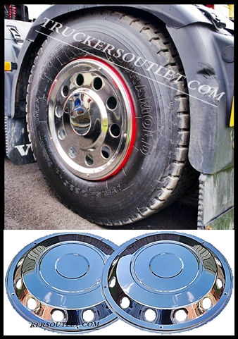FRONT & REAR SET TRUCK WHEEL TRIMS STAINLESS STEEL 22.5”