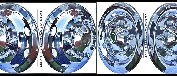 FRONT & REAR SET TRUCK WHEEL TRIMS STAINLESS STEEL 22.5”