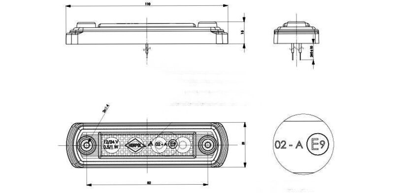LED MARKER LAMP 12/24V TRUCK AND TRAILER [TruckersOutlet]