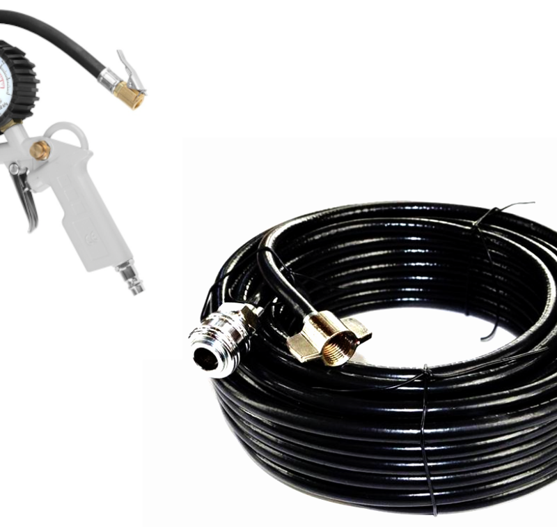 Airline inflator and gauge kit for pumping up tires.