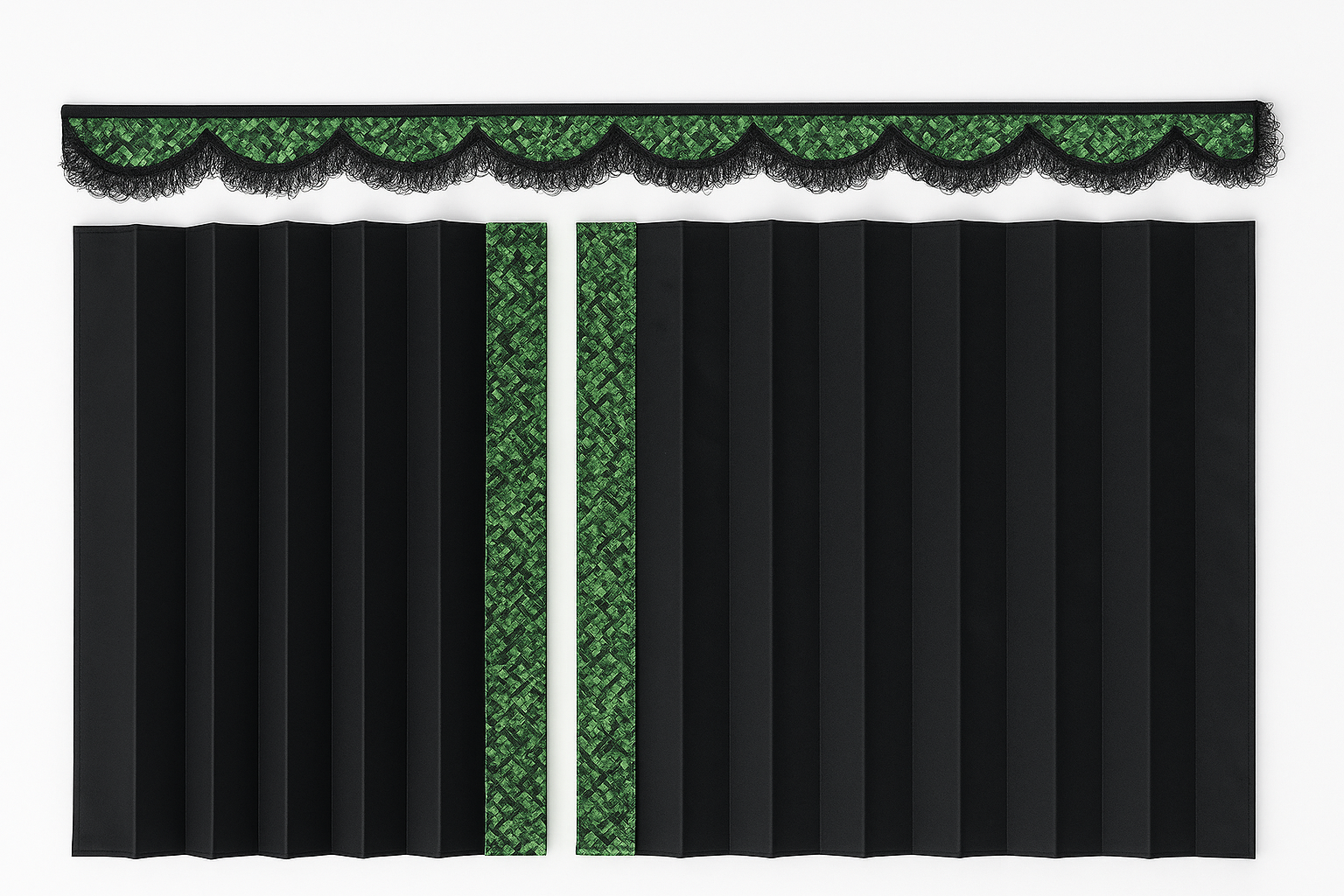 Luxury Danish Plush Truck Curtains Set with Pelmet | 100% Blackout & Handmade Premium Quality